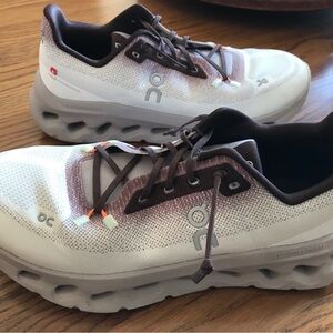 On Running White and Burgundy Athletic Slip-On Shoes